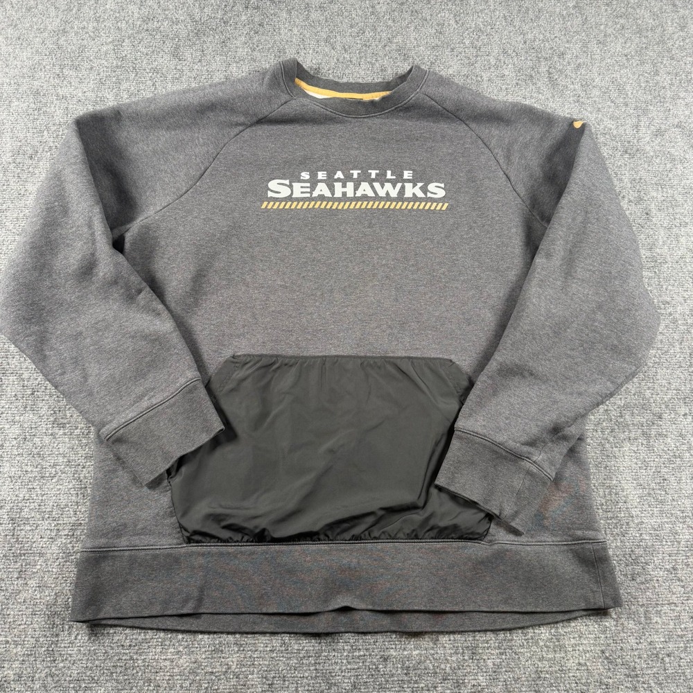 Nike Seattle Seahawks Sweatshirt Mens 3XL Gray NFL Fleece Pullover Pouch Pocket